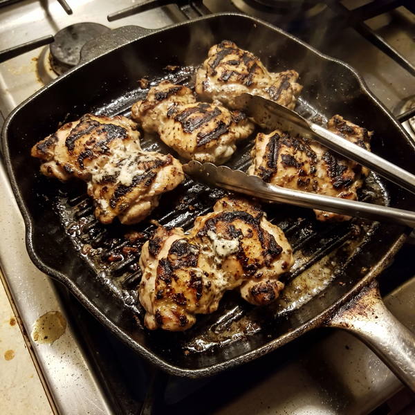 Customer photo of homemade cast-iron grilled chicken